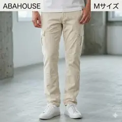 ABAHOUSE アバハウス カーゴパンツ 織りストライプ Mサイズ ベージュのサムネイル