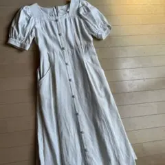 evelyn ホワイトボタン付きワンピース