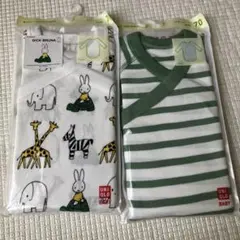 UNIQLO ベビー 長袖ボディスーツ 70 ２枚セット 新品