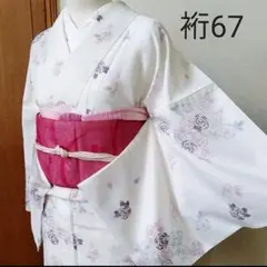 洗える　夏着物　薔薇　バラ