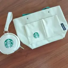 スタバ2点セット　ポーチ　ホワイト