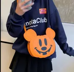 Dハロ　ディズニー　ミッキー ハロウィン　かぼちゃ　ショルダーバッグ　オレンジ