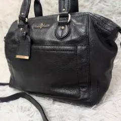 kk様専用美品✨️コールハーン ショルダーバッグ 2way レザー シボ加工 黒
