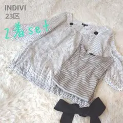 2着セット！大きいサイズ23区タンクトップINDIVI七分袖ブラウス3XL4XL