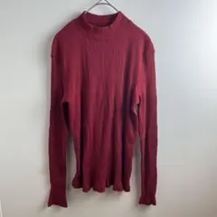 UNIQLO ユニクロ リブハイネックT ニット 長袖 レッド L