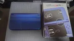 【中古】New 3DS LL メタリックブルー 32gbカード 箱説 充電器付き