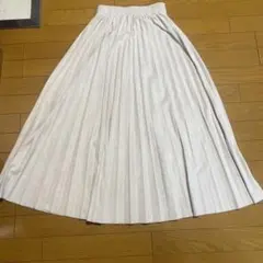 ホワイト プリーツスカート ロング
