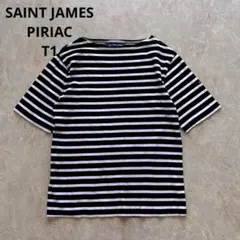 セントジェームス ピリアック ボーダー 半袖 ブラック ホワイト T1