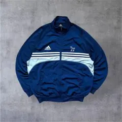 adidas 00sトラックジャケット刺繍ジャージ万国旗ネイビー L アーカイブ