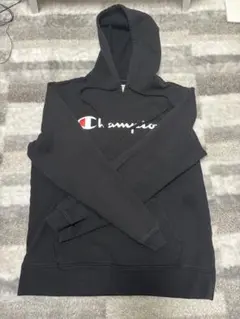 Champion ブラック パーカー フード付き