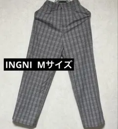 INGNI チェック柄パンツ Mサイズ　グレー、黒、白、茶のチェック　イング