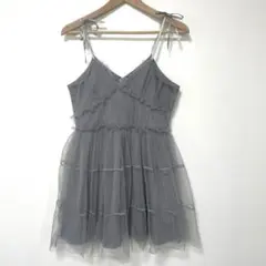 Loueme チュール ティアード ミニ キャミワンピース