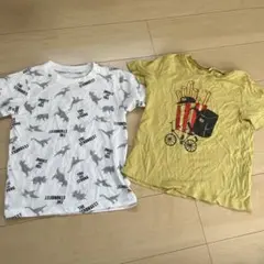 恐竜とフライドポテトのTシャツ2枚セット　130
