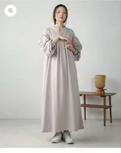 KAFTAN SHEER SWEAT ONEPIECE グレー　bab M