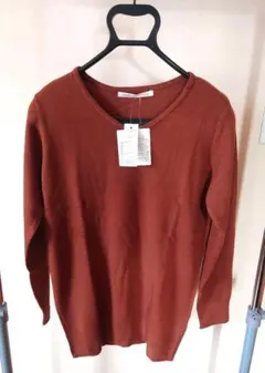 あ*ん様 カシミヤタッチ ニット チュニック丈 L レディッシュブラウン