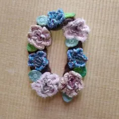 ハンドメイド花モチーフのマフラー