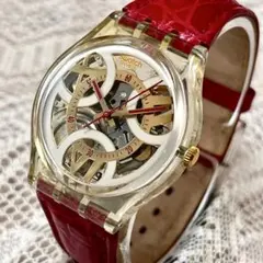 新品電池★93年製造お洒落なSwatch スケルトンダイヤル 時計★稼働品