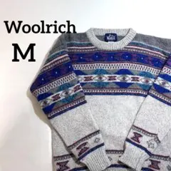 Woolrich ニット M 80s 90s 古着 柄ニット セーター