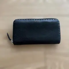 FENDI ジップアラウンド 財布 セレリアステッチ レザー BLKメンズ