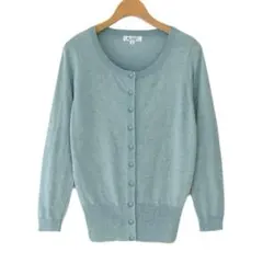 a.v.v✨️ラメ ニットカーディガン 長袖カーディガン 薄手 ブルー XLサイズ