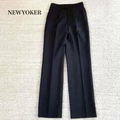 ニューヨーカー センタープレススラックスパンツ ハイウエスト ストライプ柄 仕事