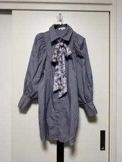 rienda リボン付き 長袖ワンピース