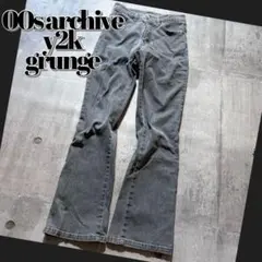 y2k black denim stretch flare jeans 00s