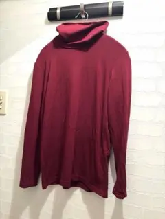 タートルネック カットソー ボルドー Lサイズ