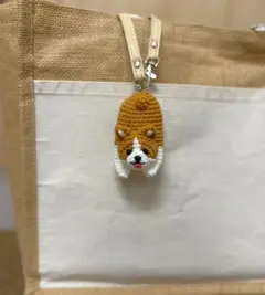 コーギーちゃんのキーリール付ストラップ　ワンちゃん　犬