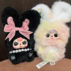 Baby Three ぬいぐるみ キーホルダー うさぎ ブラック - メルカリ