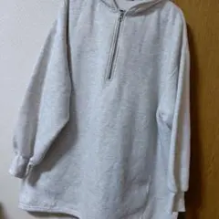 w closet ハーフジップ パーカー グレー 裏起毛