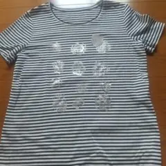 エンブレムプリント ボーダーTシャツ 半袖 キャラオクルスのサムネイル