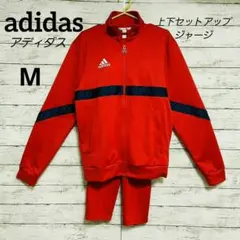 【アディダス】レッド×ネイビー 上下セットアップ メンズジャージ 良品M
