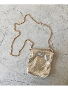 メタルメッシュポーチショルダー　103417 ゴールド　新品未使用