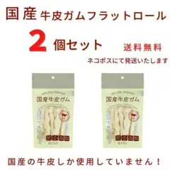 【おまけ付き】国産牛皮ガム　フラットロール　2個セット［ダッドウェイ］