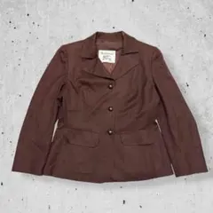 80sスペイン製BurberrysテーラードジャケットブラウンメリノウールS相当のサムネイル