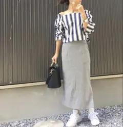 【美品】定価¥13,200 IENA イエナ ストライプ シャツ オフショル