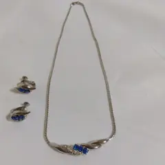 AVON エイボン ネックレス・イヤリングセット ブルー ストーン