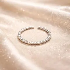 【SALE】シルバー ビーズデザインリング フリーサイズ