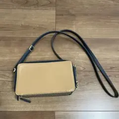 ear ストライプデザイン ショルダーバッグ ベージュ