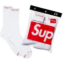 Supreme Hanes クッションクルーソックス 4ペア 6-12