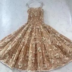 ノンノンドール レース フリル セットアップ スカート ブラウ 花柄 