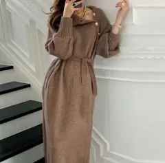 体型カバー ロングワンピース