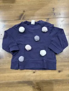 petit main ポンポン付きトレーナー 80