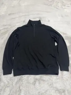 黒 ハーフジップ ニットトレーナー Lサイズ