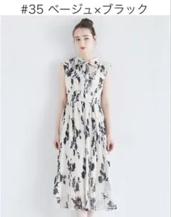 【新品】tocco closetリボン付きウエストシャーリングフラワーワンピース