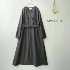 B.C STOCK シンプリシテェ◉Vネックワンピース　美品　チェック　通年