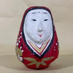 九谷焼 万平窯 姫だるま お福 置物 高さ約20cm 縁起物 陶器 美品