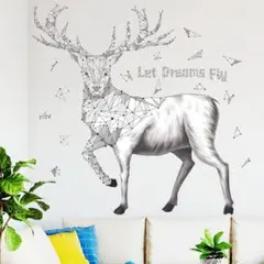 No.66ウォールステッカー　アート　北欧　鹿 シカ　剥がせる  シール  壁紙
