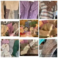 ニット　カーディガン・セーター　帽子　マフラー　　　手編み　まとめうり　大量